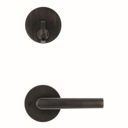 KWIKSET Single Cylinder Interior Milan Lever Trim with Round Rose New Chassis Venetian Bronze Finish 971MILRDT-11P